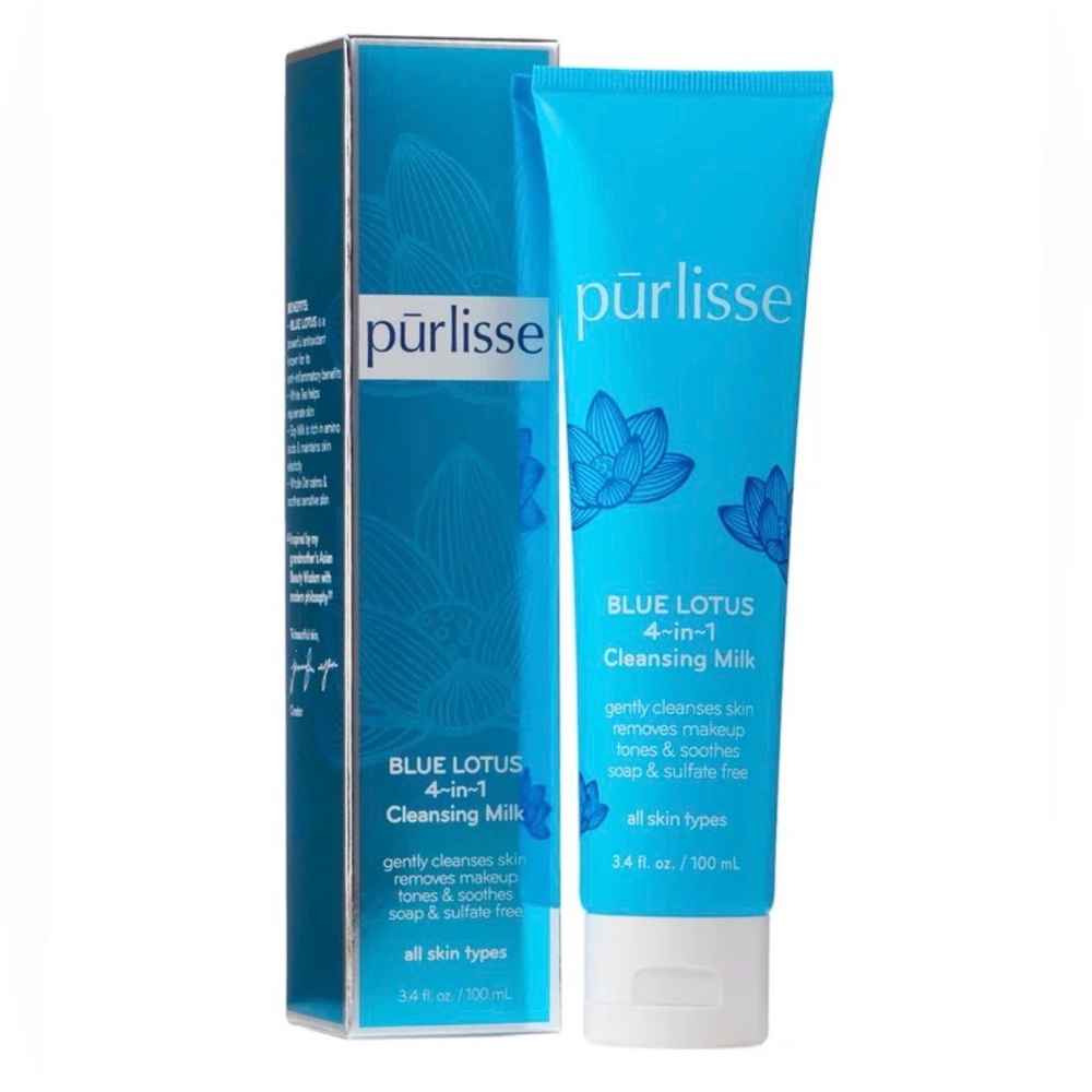 Purlisse NIB Blue Lotus 4~in~1 Cleansing Milk
